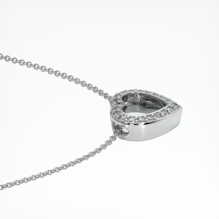 18K White Gold Pave Pendant Setting