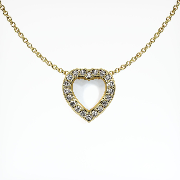 14K Yellow Gold Pave Pendant Setting