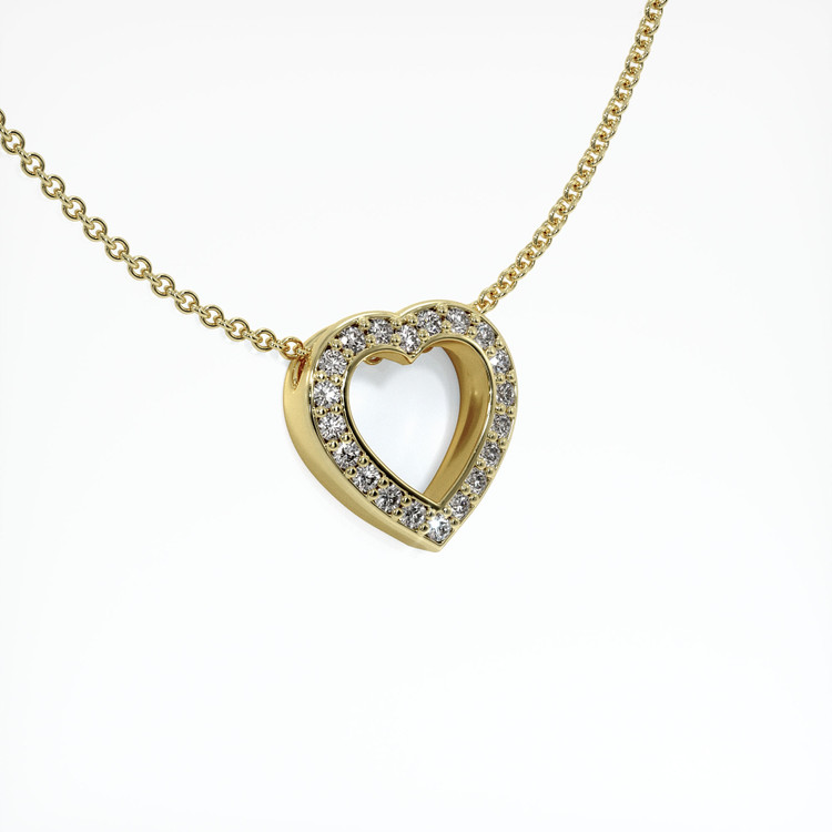 14K Yellow Gold Pave Pendant Setting