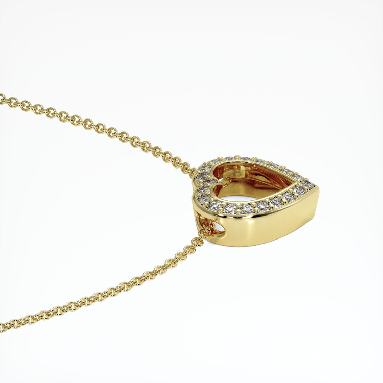 14K Yellow Gold Pave Pendant Setting