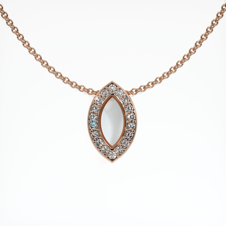 14K Rose Gold Pave Pendant Setting