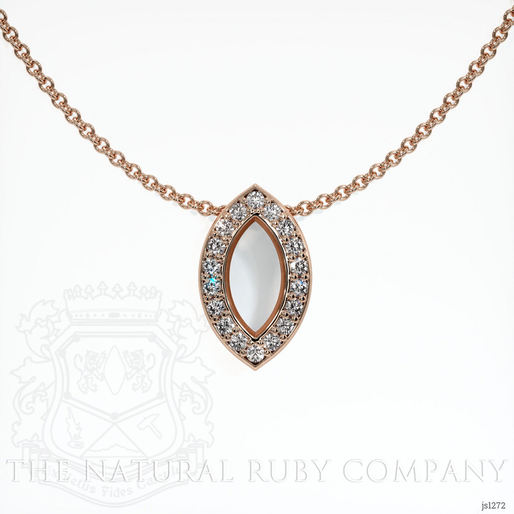 14K Rose Gold Pave Pendant Setting