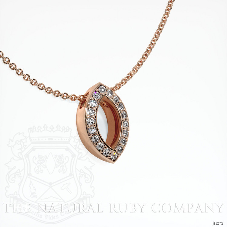 14K Rose Gold Pave Pendant Setting