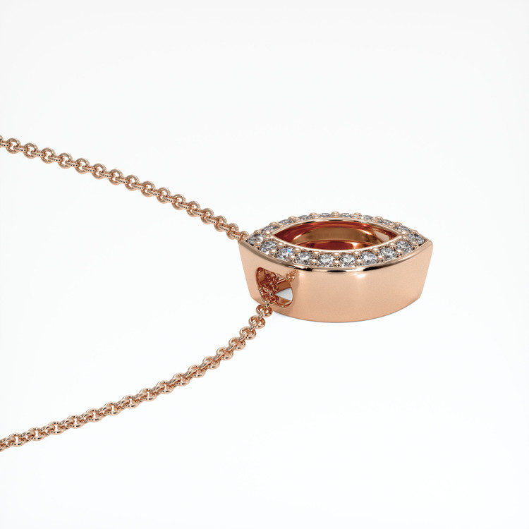 14K Rose Gold Pave Pendant Setting