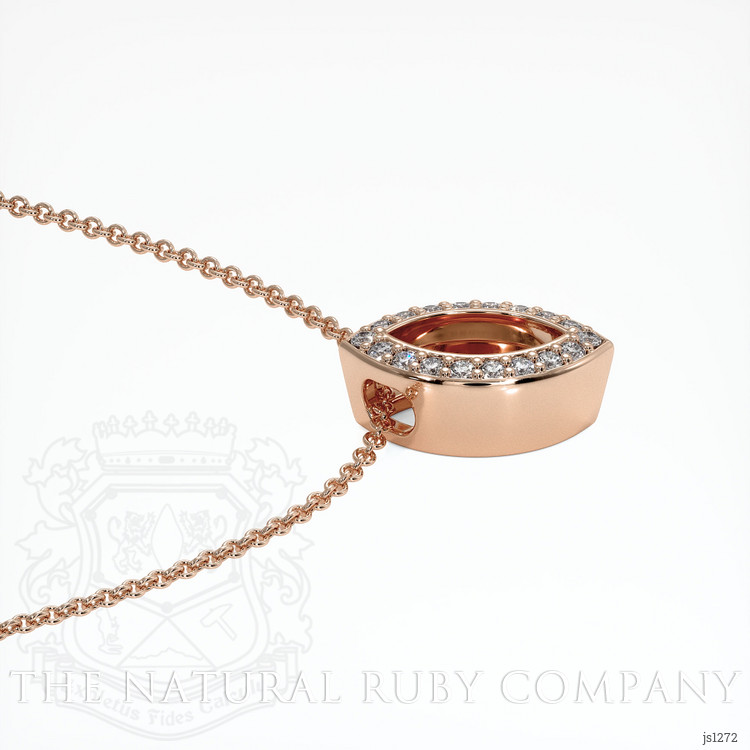 14K Rose Gold Pave Pendant Setting