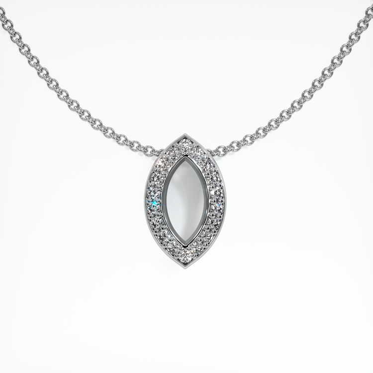 14K White Gold Pave Pendant Setting
