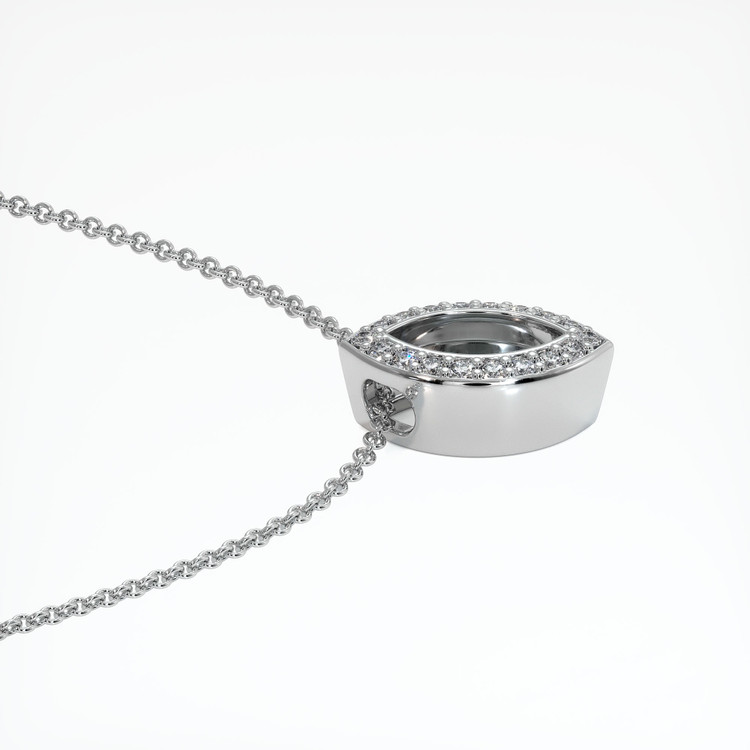 14K White Gold Pave Pendant Setting