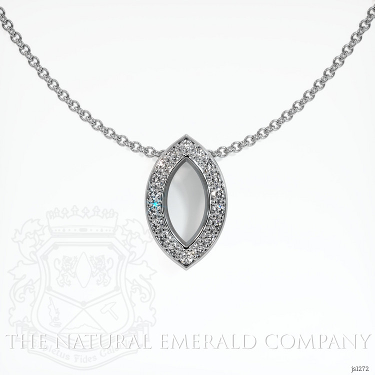 Pave Emerald Pendant 2.57 Ct., 18K White Gold