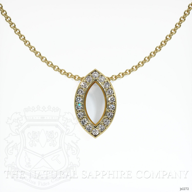 14K Yellow Gold Pave Pendant Setting