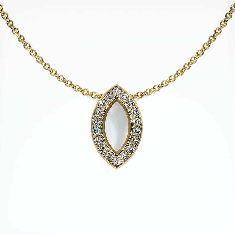 14K Yellow Gold Pave Pendant Setting