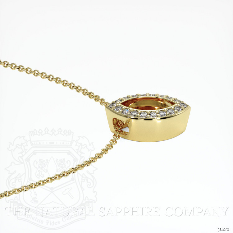 14K Yellow Gold Pave Pendant Setting