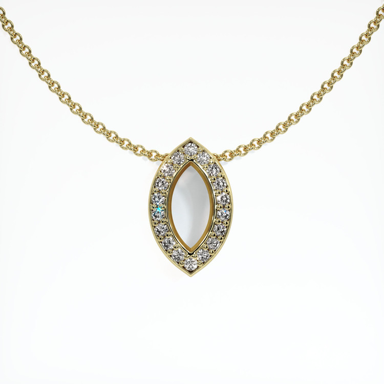 18K Yellow Gold Pave Pendant Setting