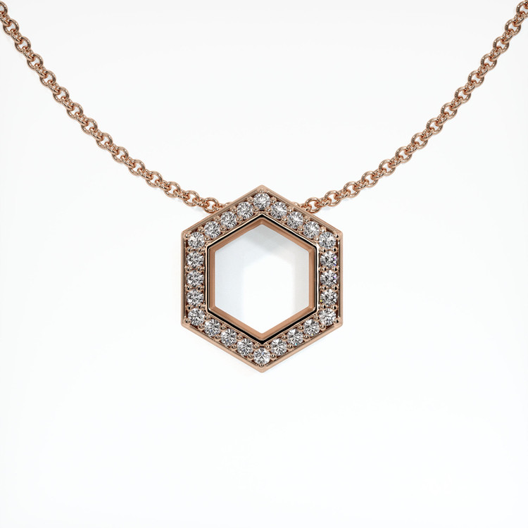 14K Rose Gold Pave Pendant Setting