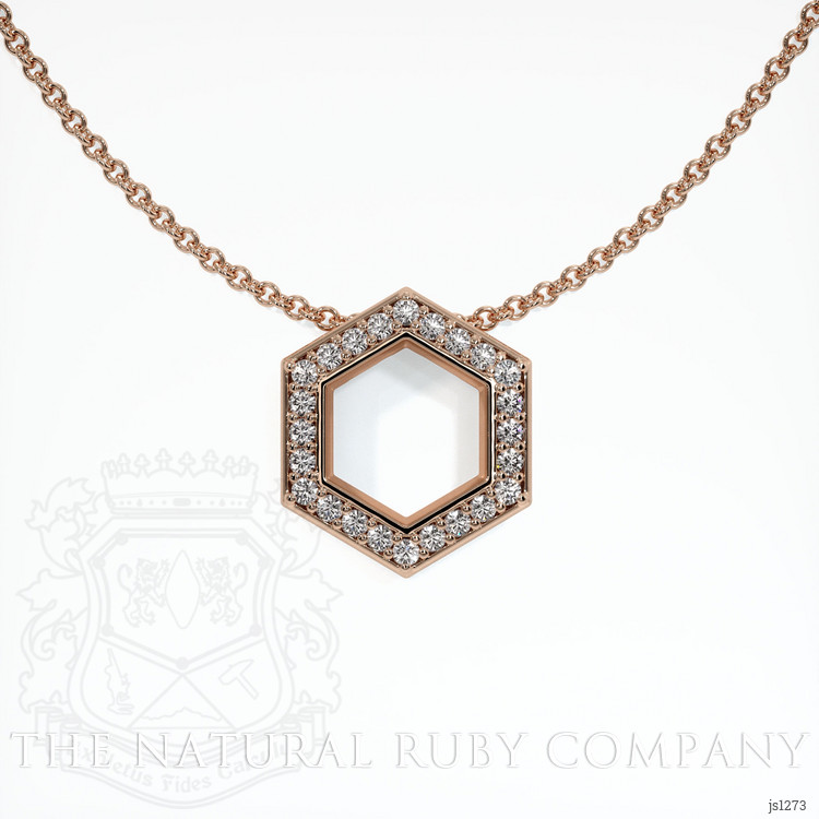 14K Rose Gold Pave Pendant Setting
