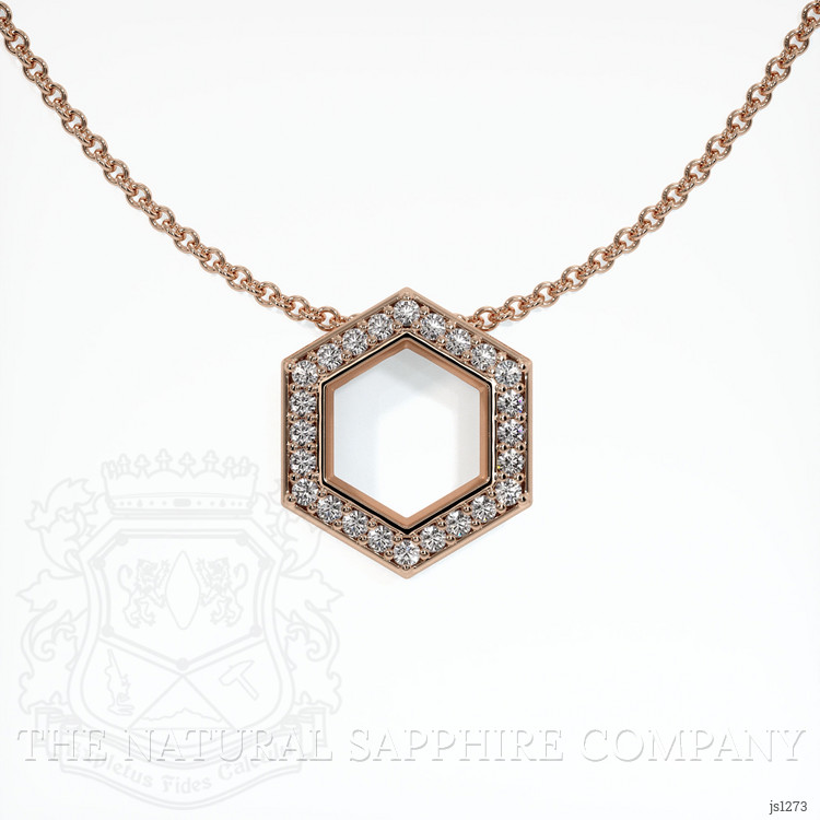 14K Rose Gold Pave Pendant Setting
