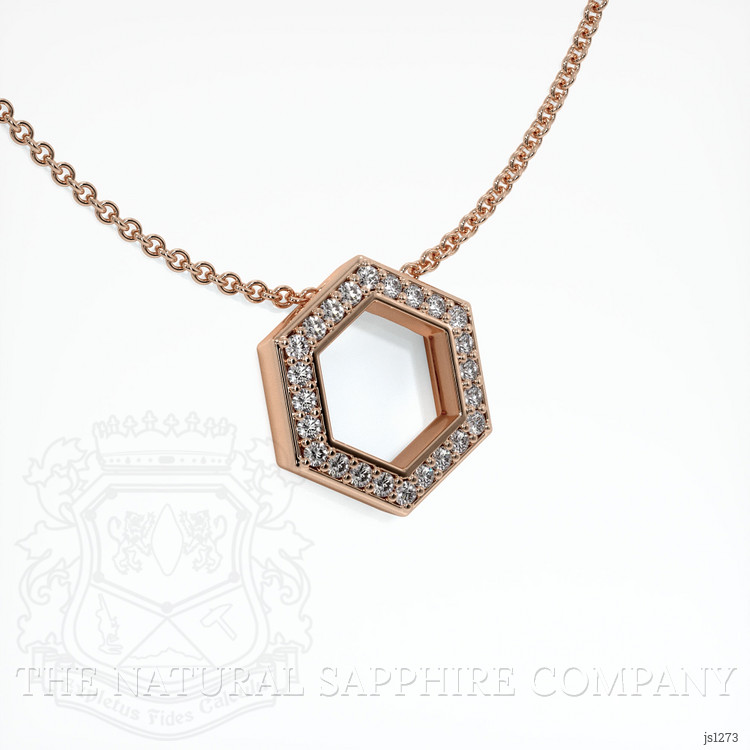 14K Rose Gold Pave Pendant Setting
