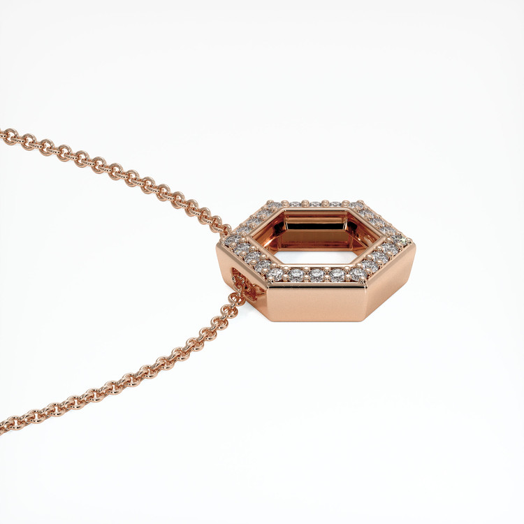 14K Rose Gold Pave Pendant Setting