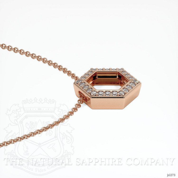 14K Rose Gold Pave Pendant Setting