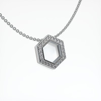 10K White Gold Pave Pendant Setting Image