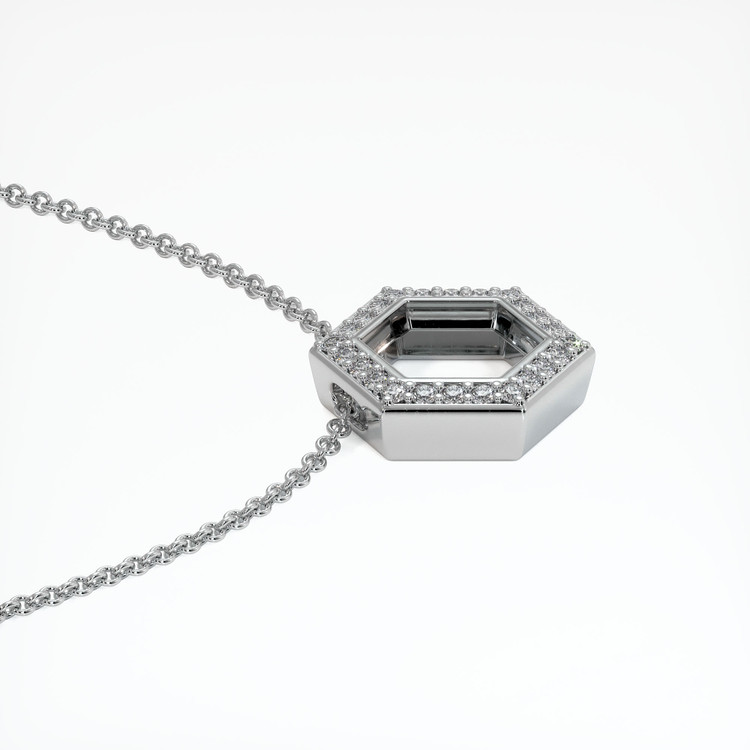 14K White Gold Pave Pendant Setting