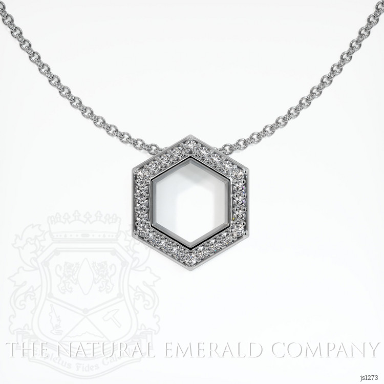 18K White Gold Pave Pendant Setting