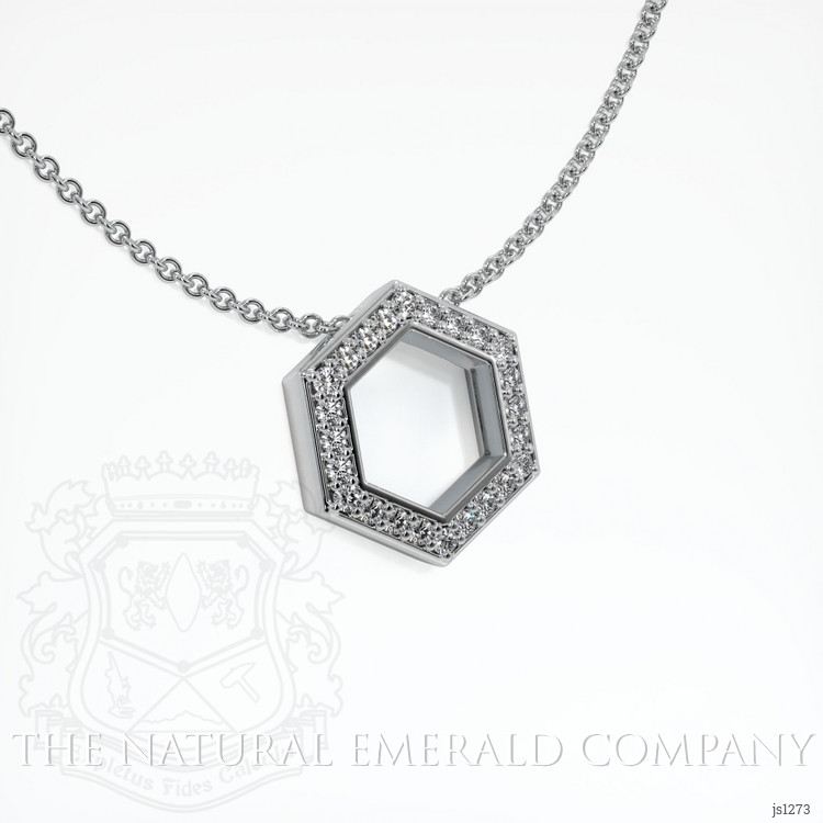 18K White Gold Pave Pendant Setting