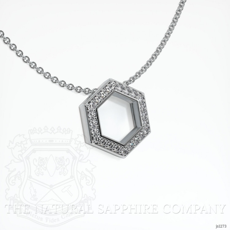 18K White Gold Pave Pendant Setting