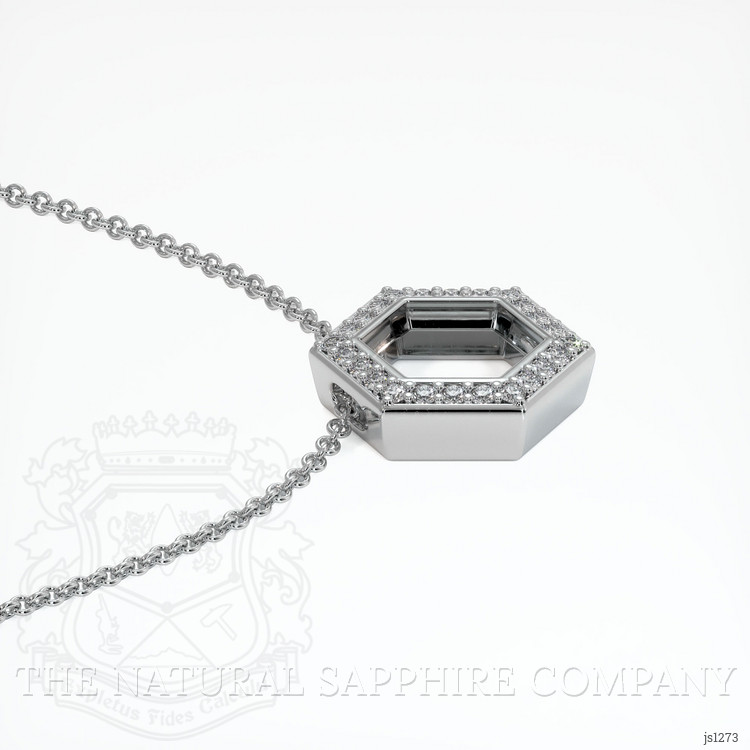 18K White Gold Pave Pendant Setting