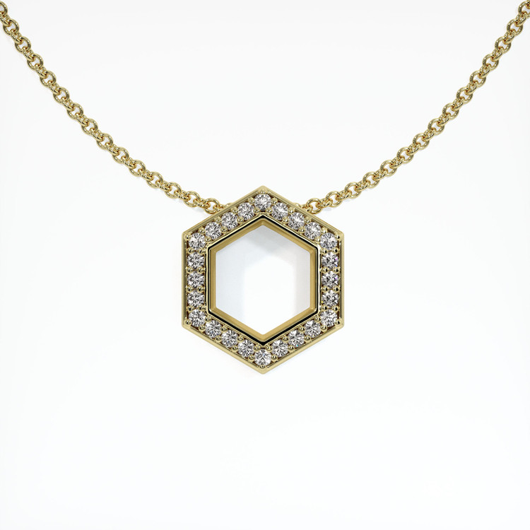 14K Yellow Gold Pave Pendant Setting