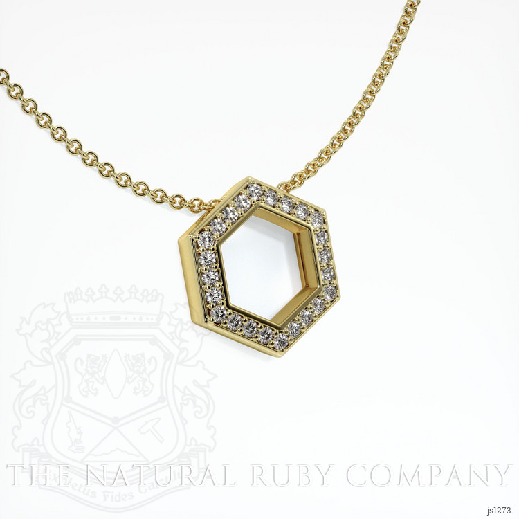14K Yellow Gold Pave Pendant Setting