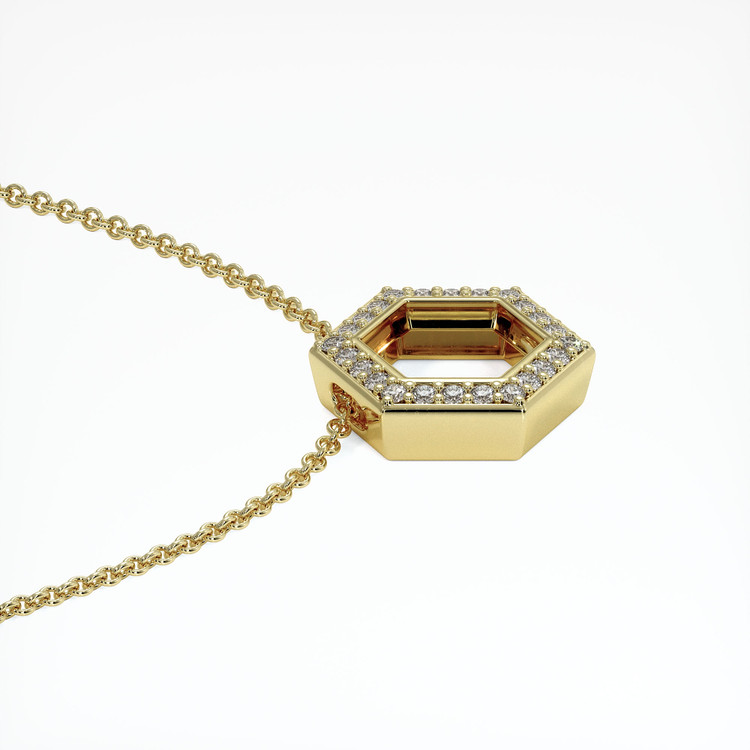 14K Yellow Gold Pave Pendant Setting