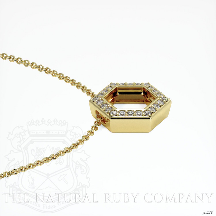 14K Yellow Gold Pave Pendant Setting