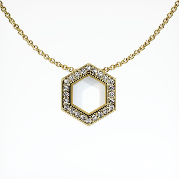 18K Yellow Gold Pave Pendant Setting