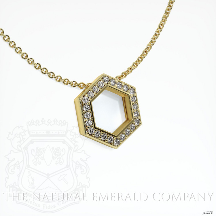 18K Yellow Gold Pave Pendant Setting