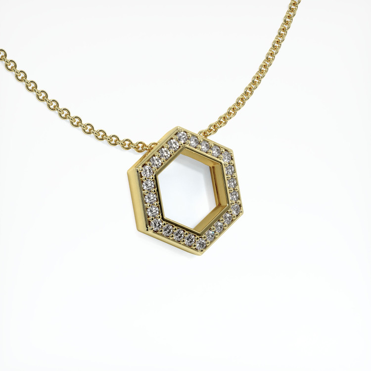 18K Yellow Gold Pave Pendant Setting