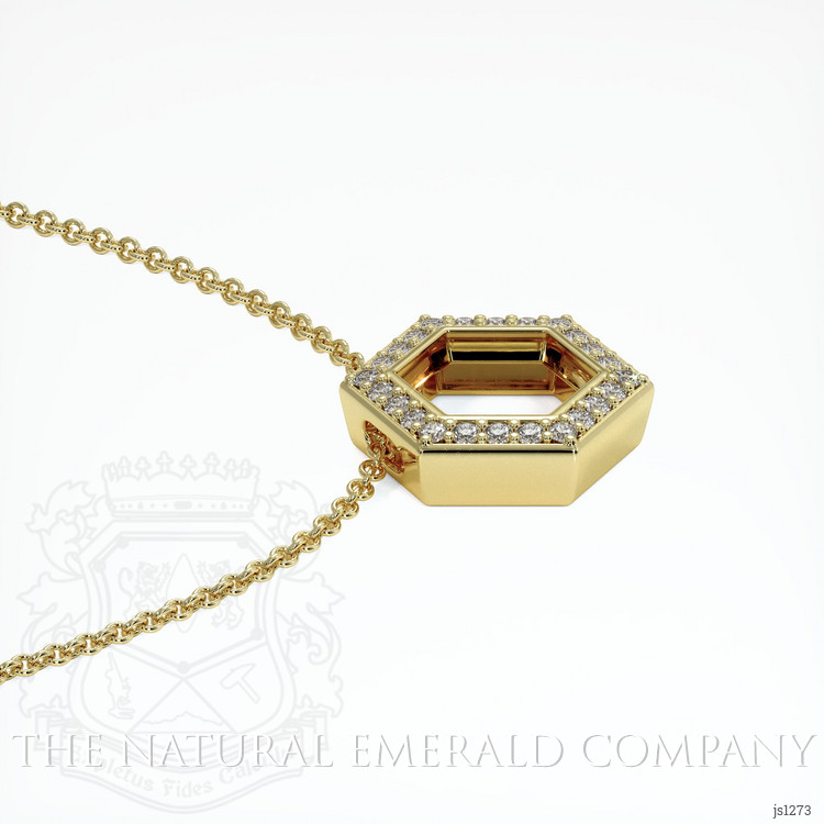 18K Yellow Gold Pave Pendant Setting