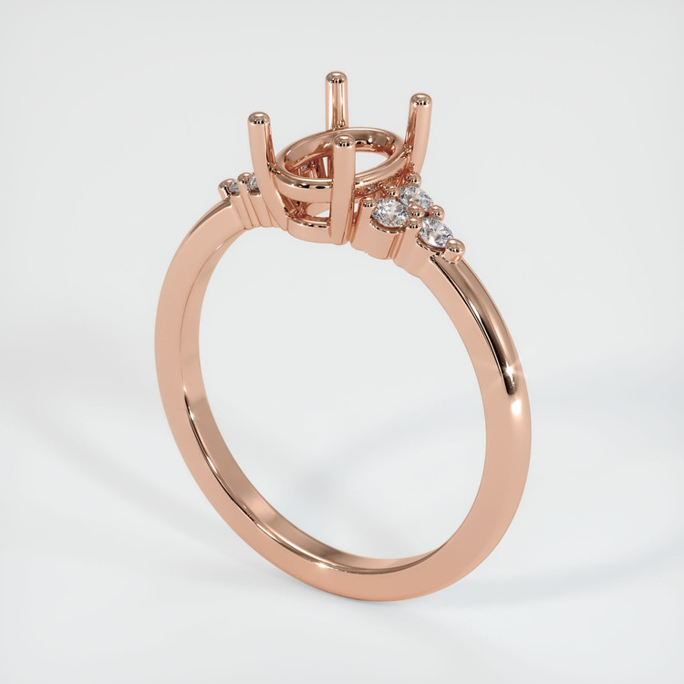 14K Rose Gold Accent Stones Ring Setting