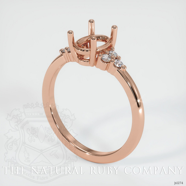 14K Rose Gold Accent Stones Ring Setting