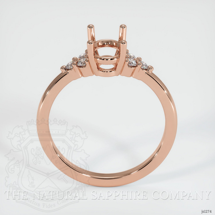 14K Rose Gold Accent Stones Ring Setting