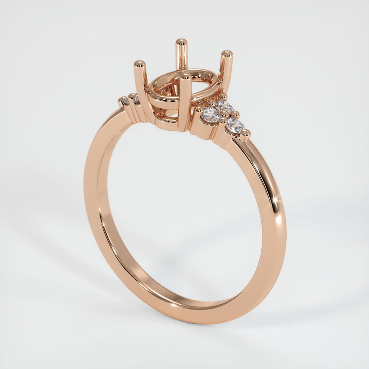 18K Rose Gold Accent Stones Ring Setting