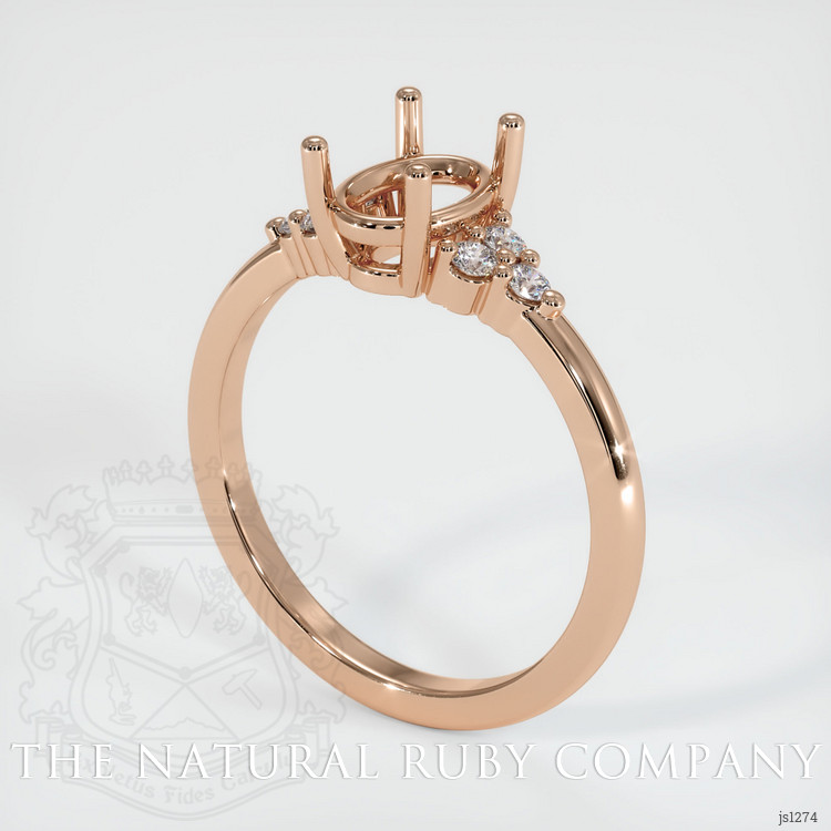 18K Rose Gold Accent Stones Ring Setting