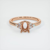 18K Rose Gold Accent Stones Ring Setting Image