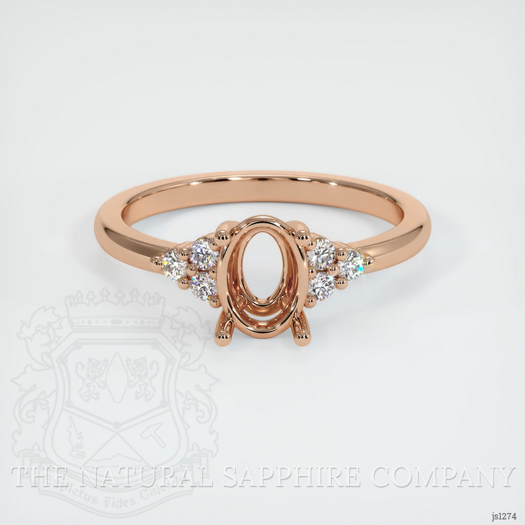 18K Rose Gold Accent Stones Ring Setting