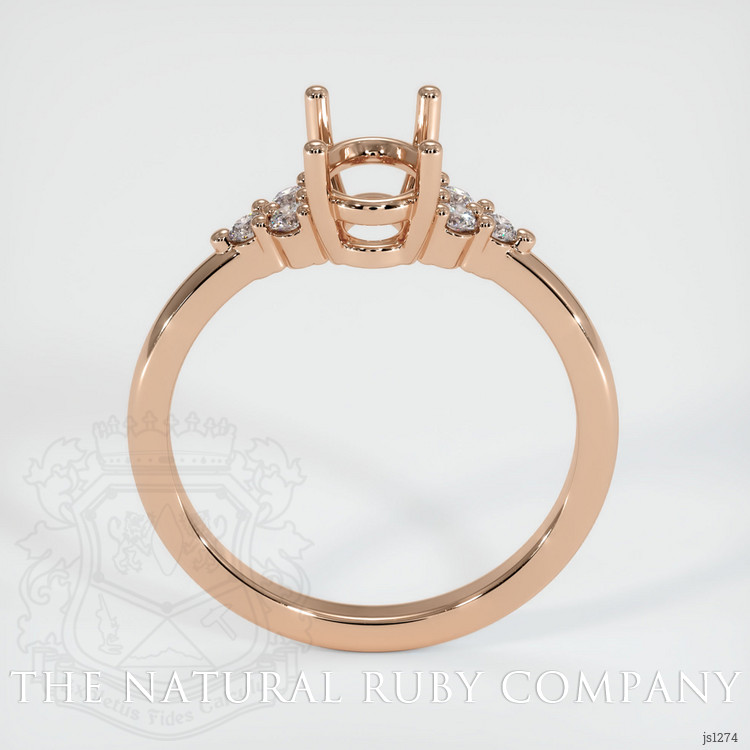 18K Rose Gold Accent Stones Ring Setting