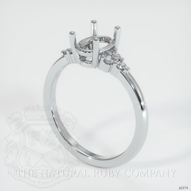 10K White Gold Accent Stones Ring Setting