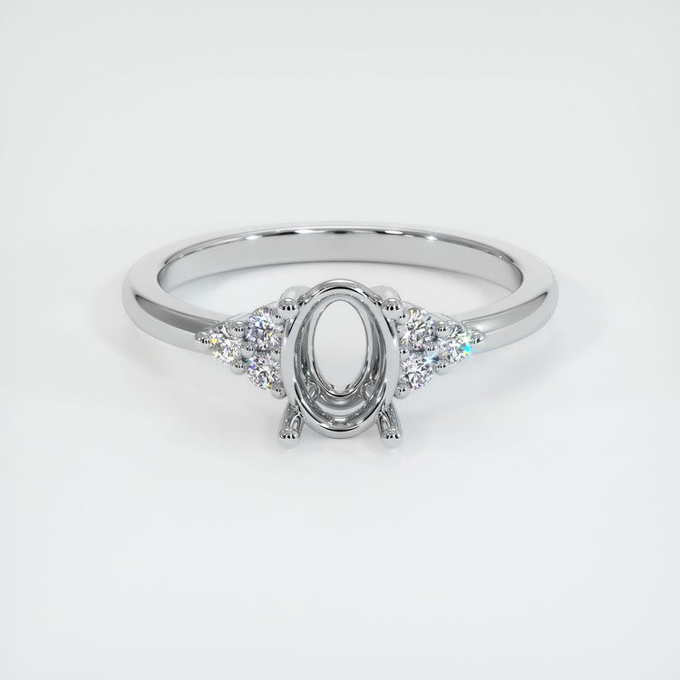 14K White Gold Accent Stones Ring Setting