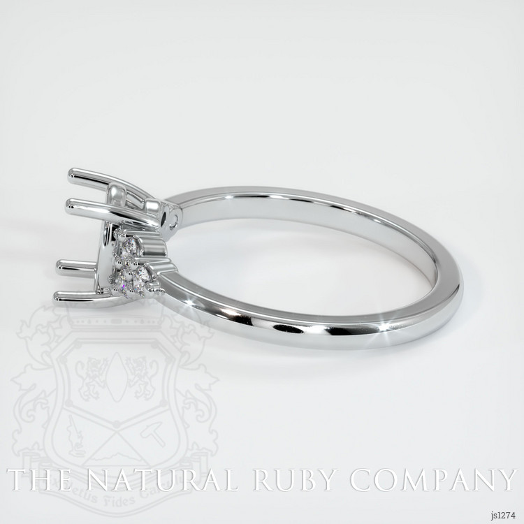 14K White Gold Accent Stones Ring Setting