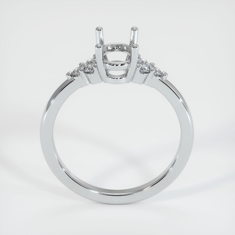 14K White Gold Accent Stones Ring Setting