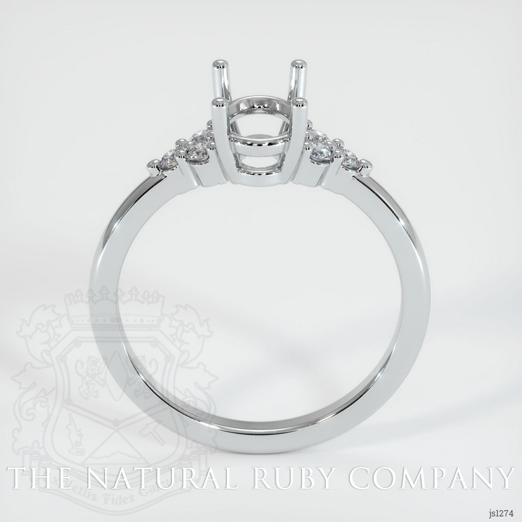 14K White Gold Accent Stones Ring Setting