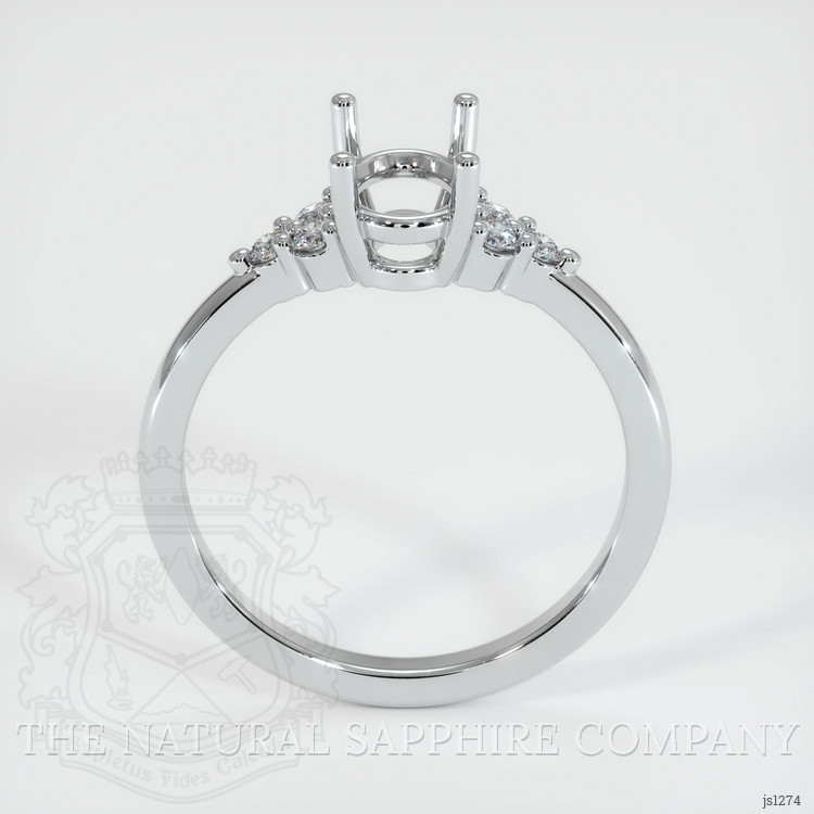 14K White Gold Accent Stones Ring Setting